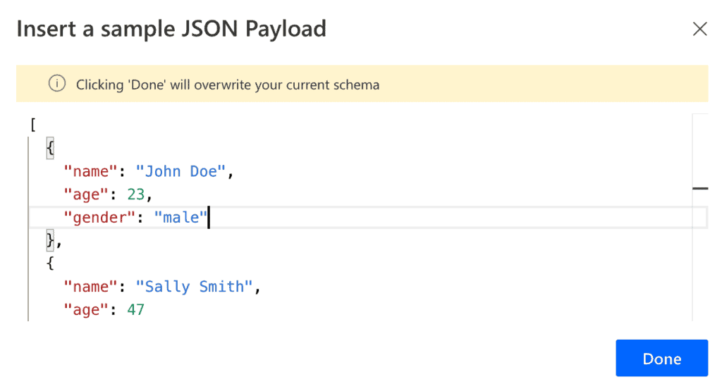 8 Power Automate Parse JSON Insert a sample JSON Payload