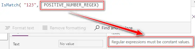 Regular expressions must be constant values