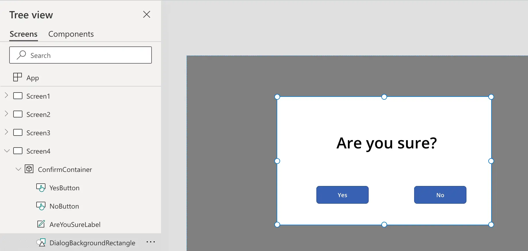 powerapps are you sure dialog