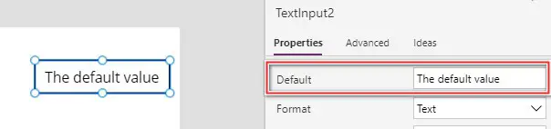 powerapps reset textinput to default value 1